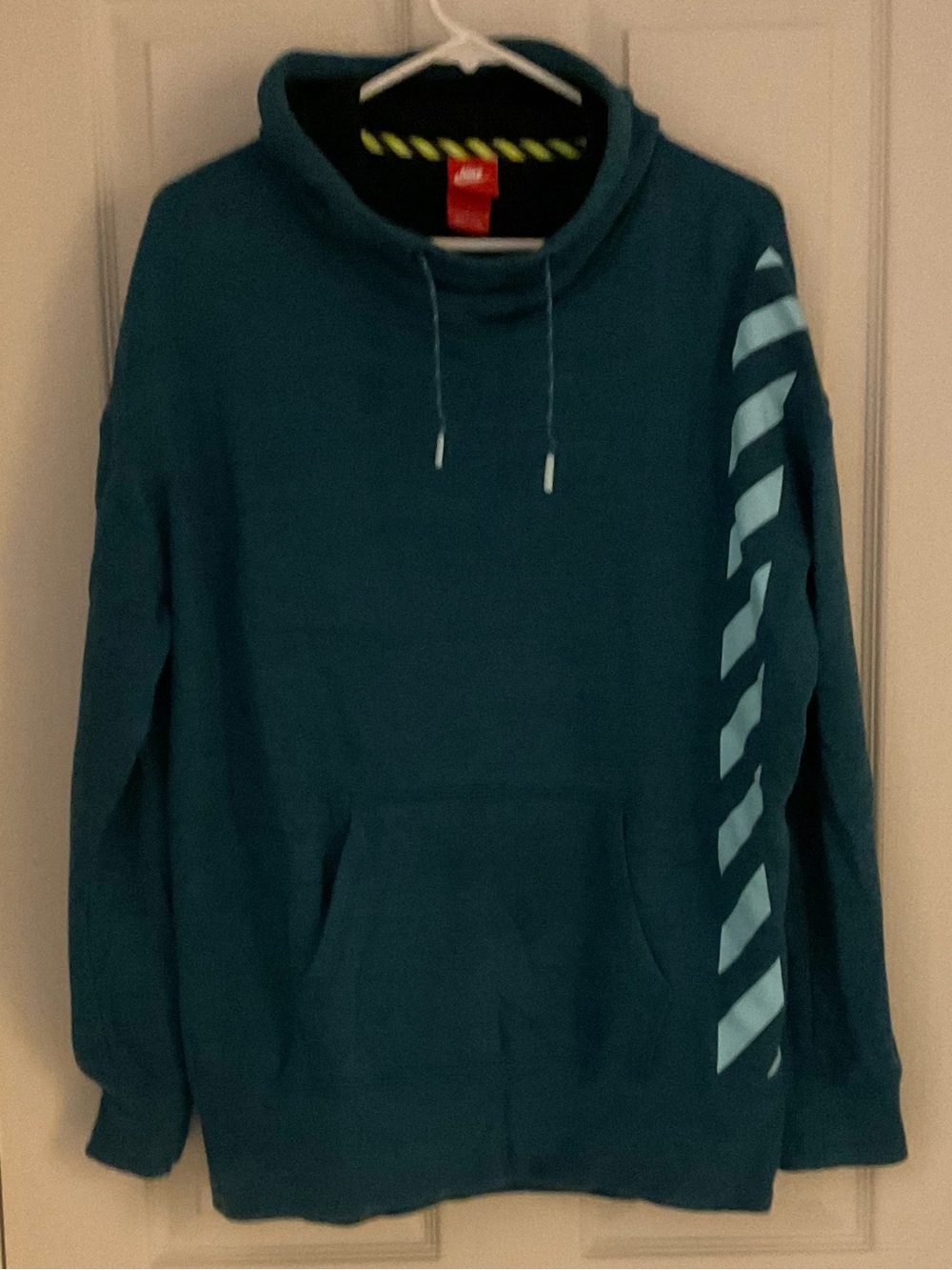 Nike Dark Teal Hoodie with Light Blue Accent Stripe